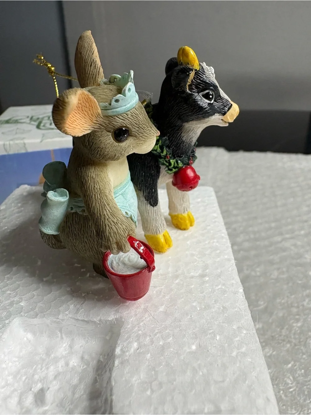 Fitz & Floyd charming tails Eight Maids-a-Milking ornament